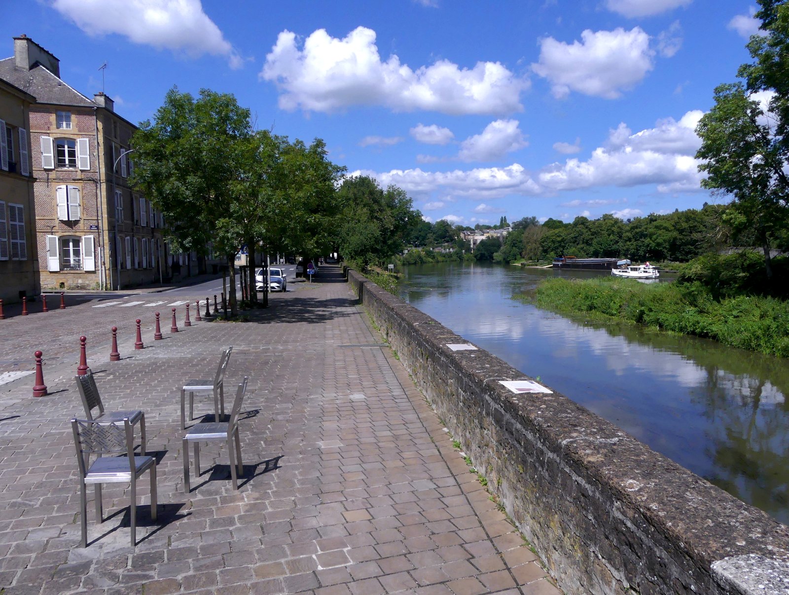 The Quai Arthur Rimbaud along the Meuse river in Charleville-Mézières, Rimbaud's hometown