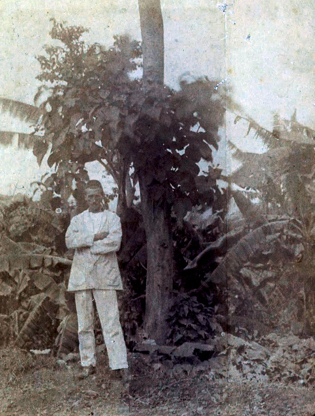 Arthur Rimbaud photographed later in life in Harar, Ethiopia, where he worked as a trader