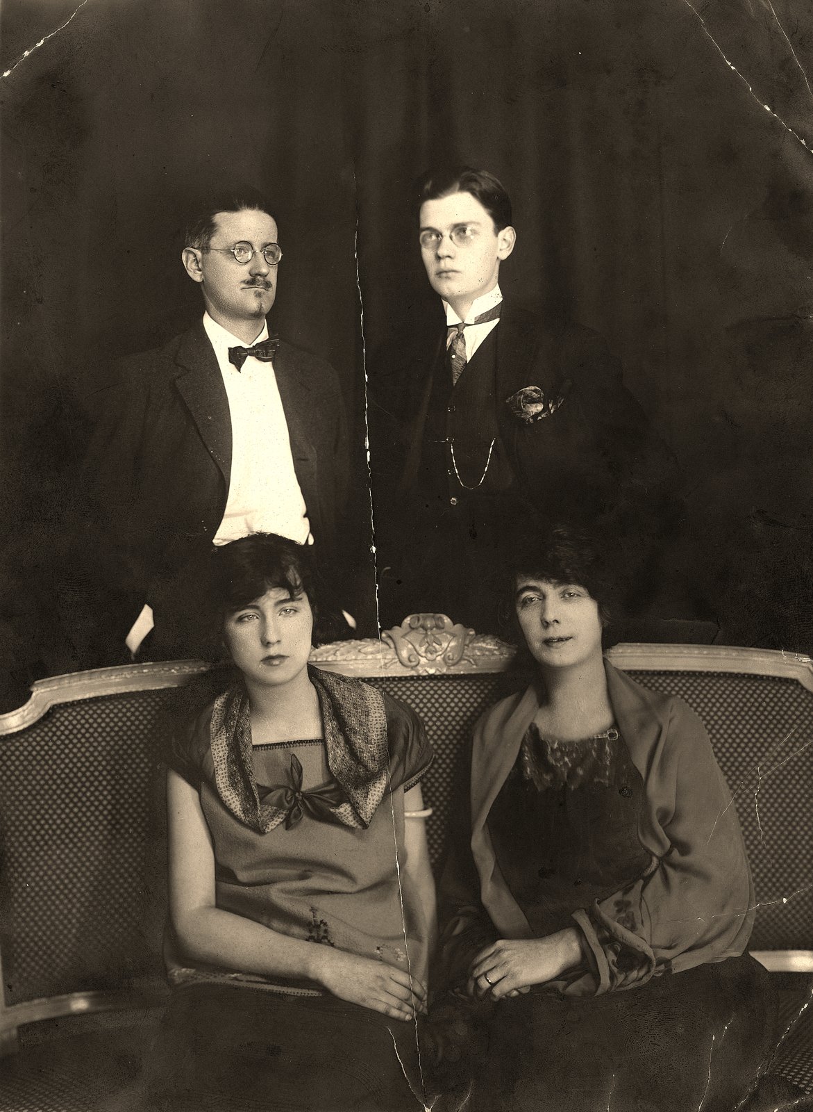 James Joyce with his wife Nora and their two children, 1924