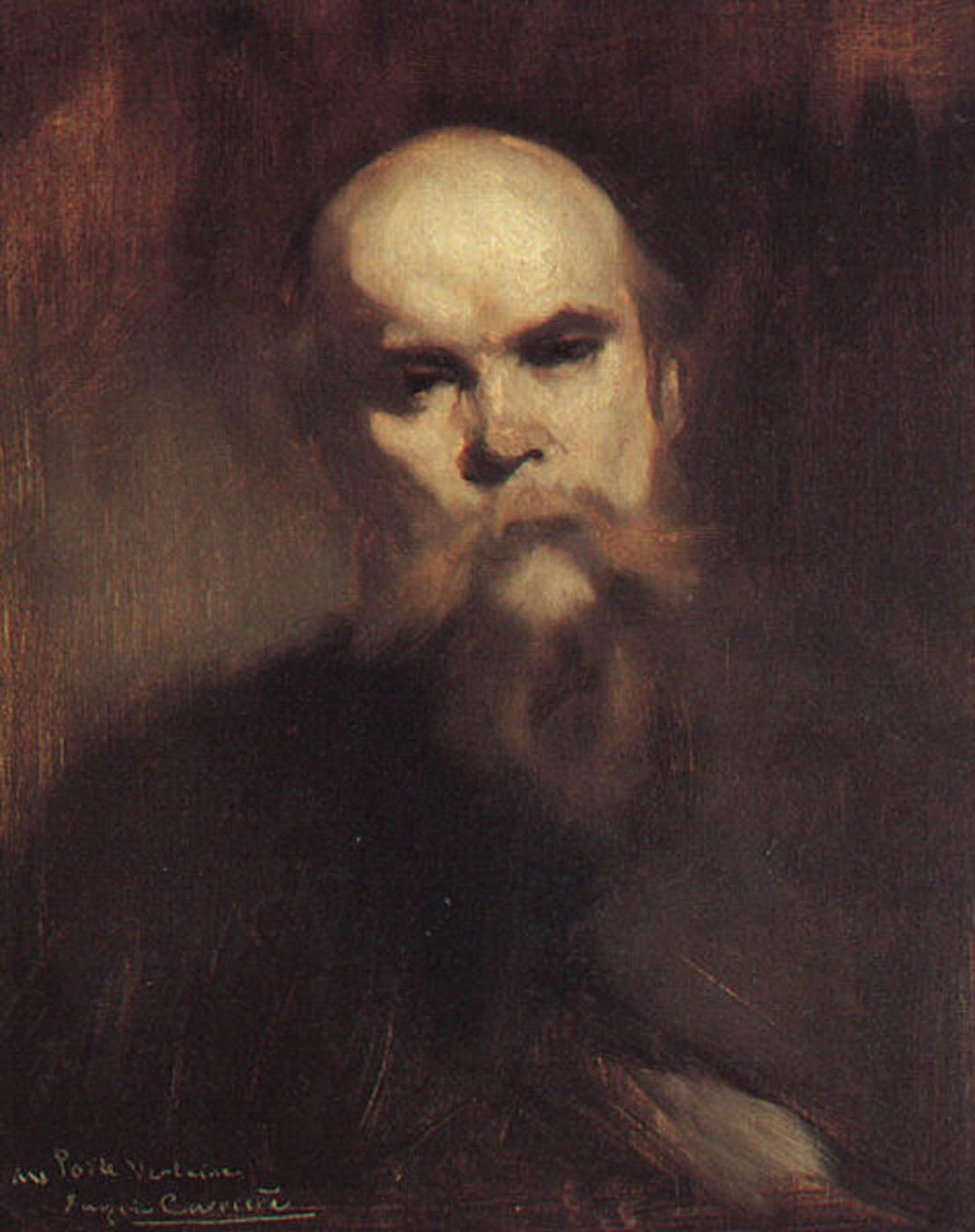 Eugène Carrière's 1890 oil portrait of Paul Verlaine